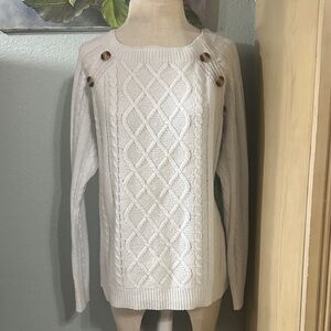 Elegant Cream Cable Knit Sweater